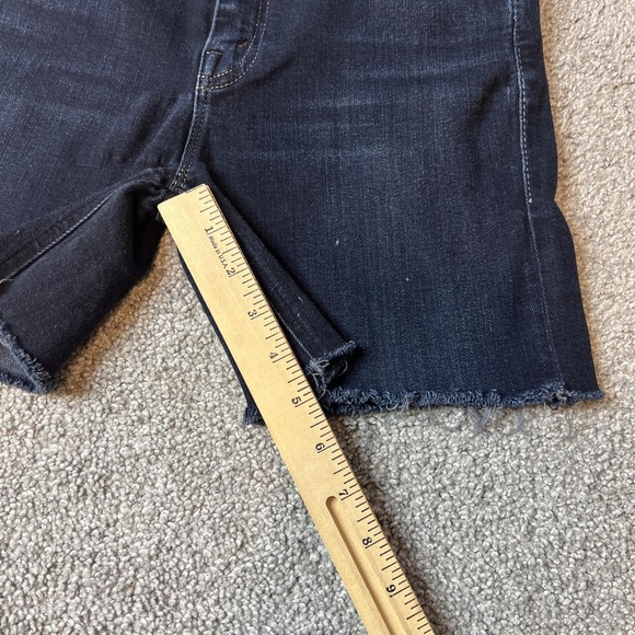 Mother Shorts Womens 28 Dark‎ Wash Denim Cutoff Raw Hem Jean Mid Rise Stretch - Picture 5 of 14